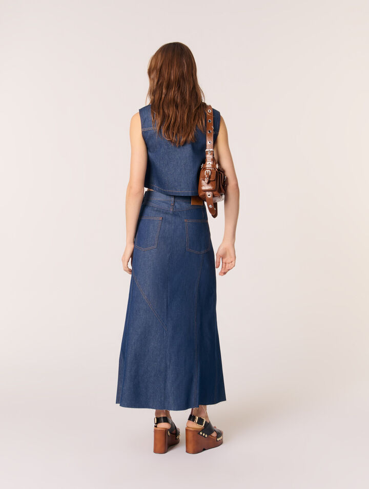 Panciotto corto in denim