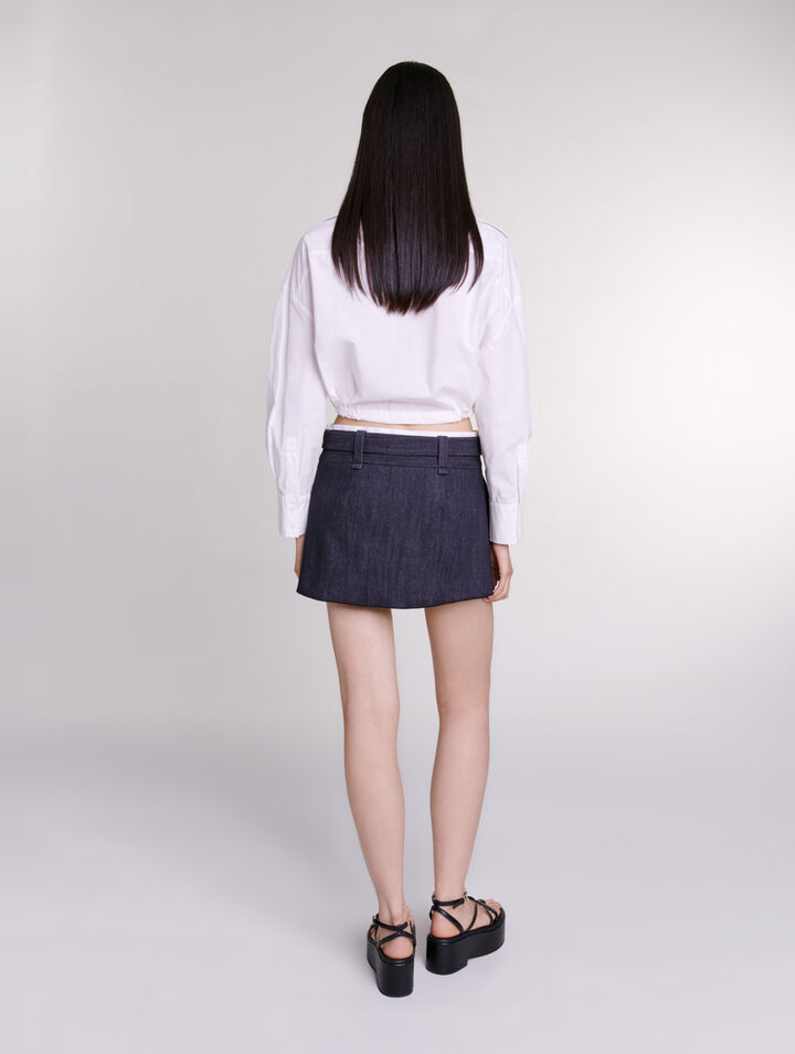 Minigonna nera effetto jeans