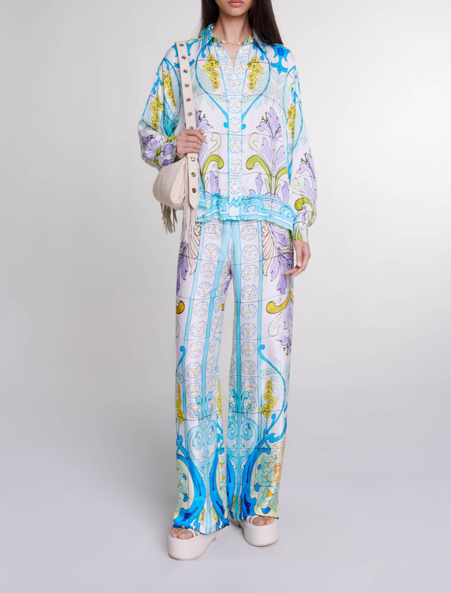 Camicia in raso stampato