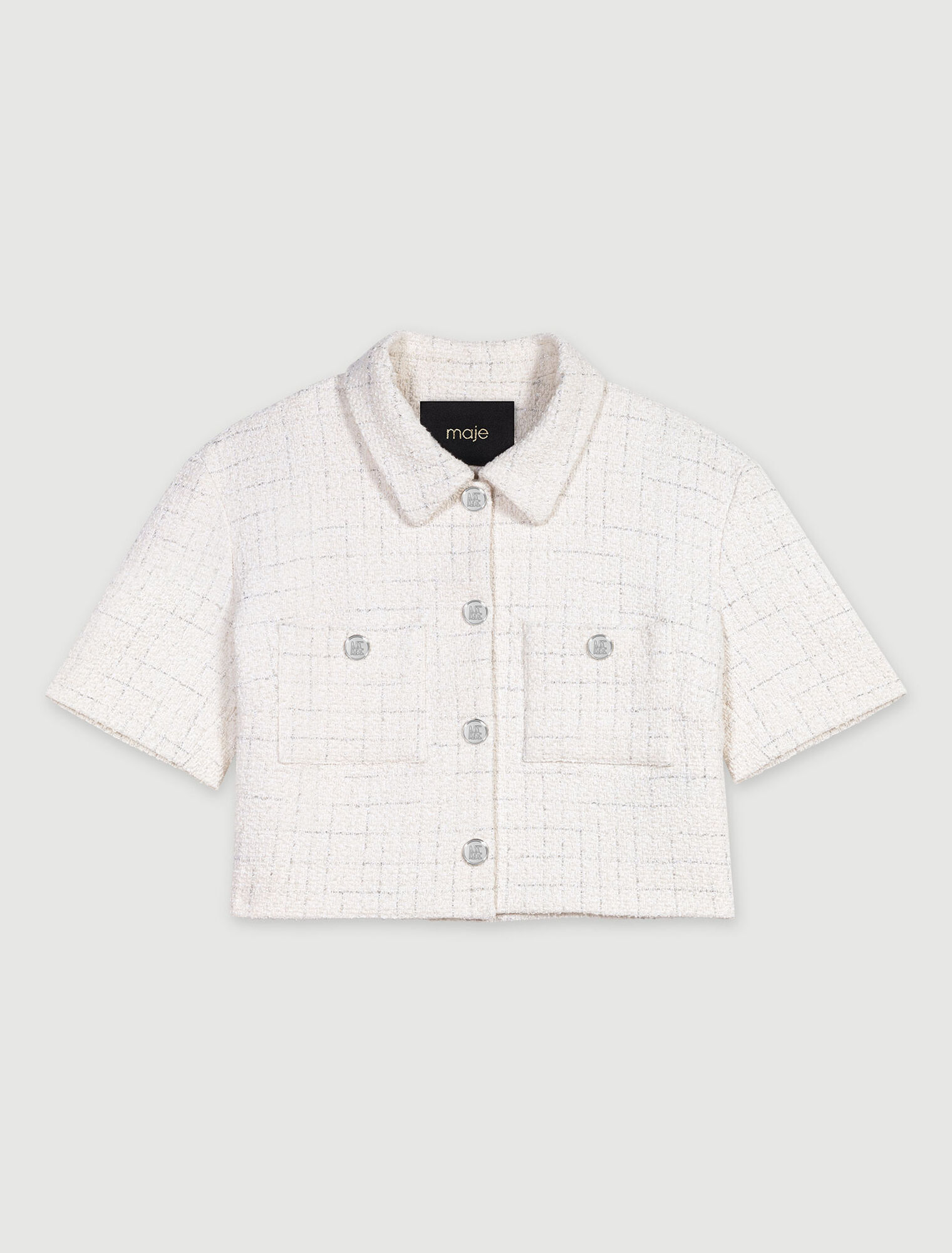 Top corto in tweed