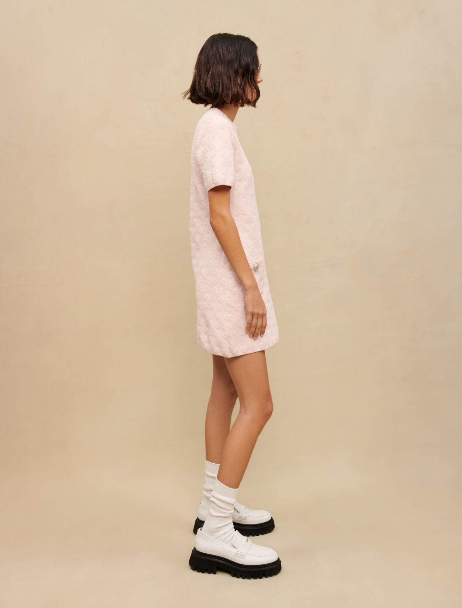 Abito in maglia testurizzata rosa