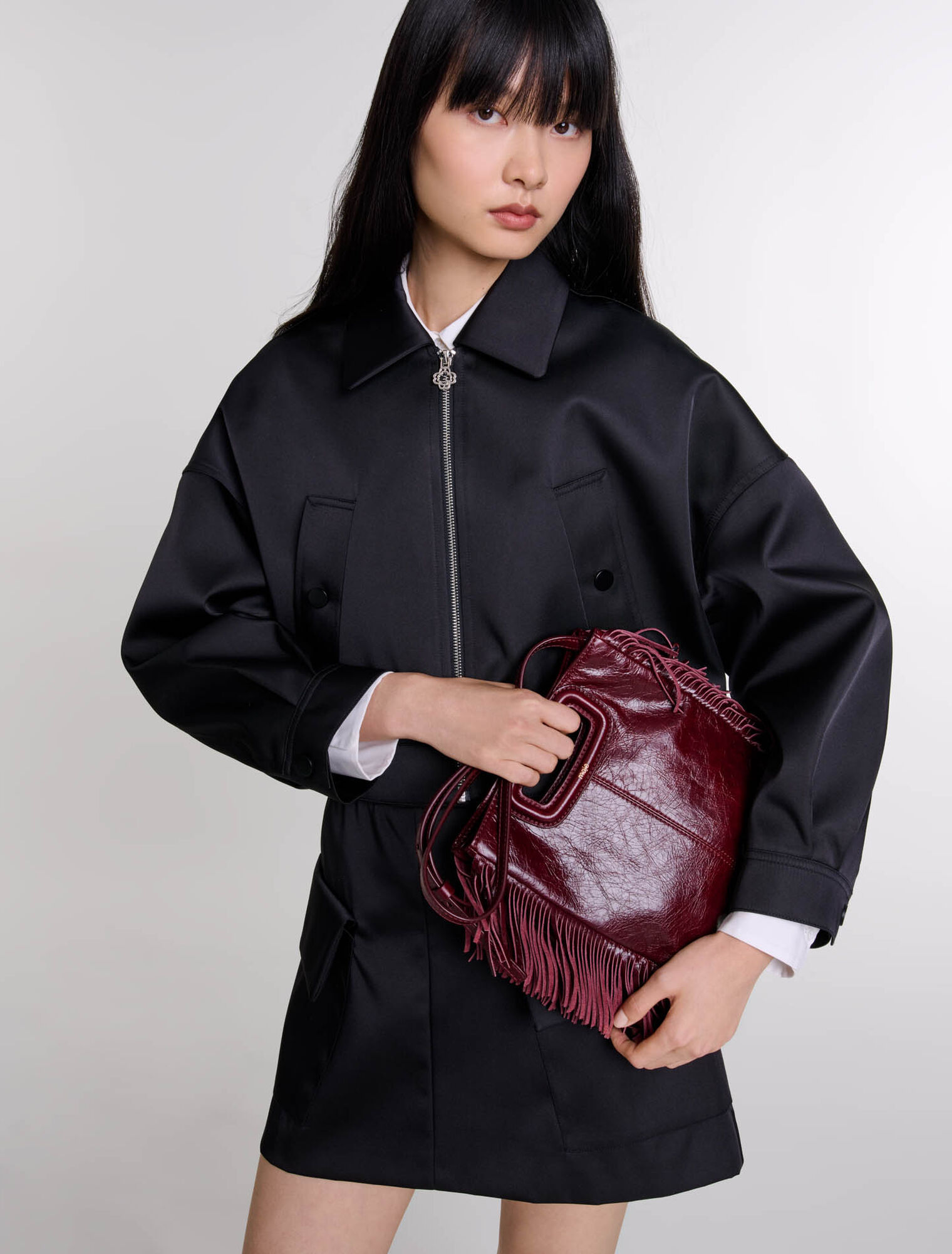 Borsa M in pelle craquelé