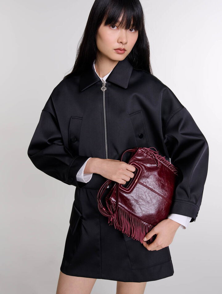 Borsa M in pelle craquelé