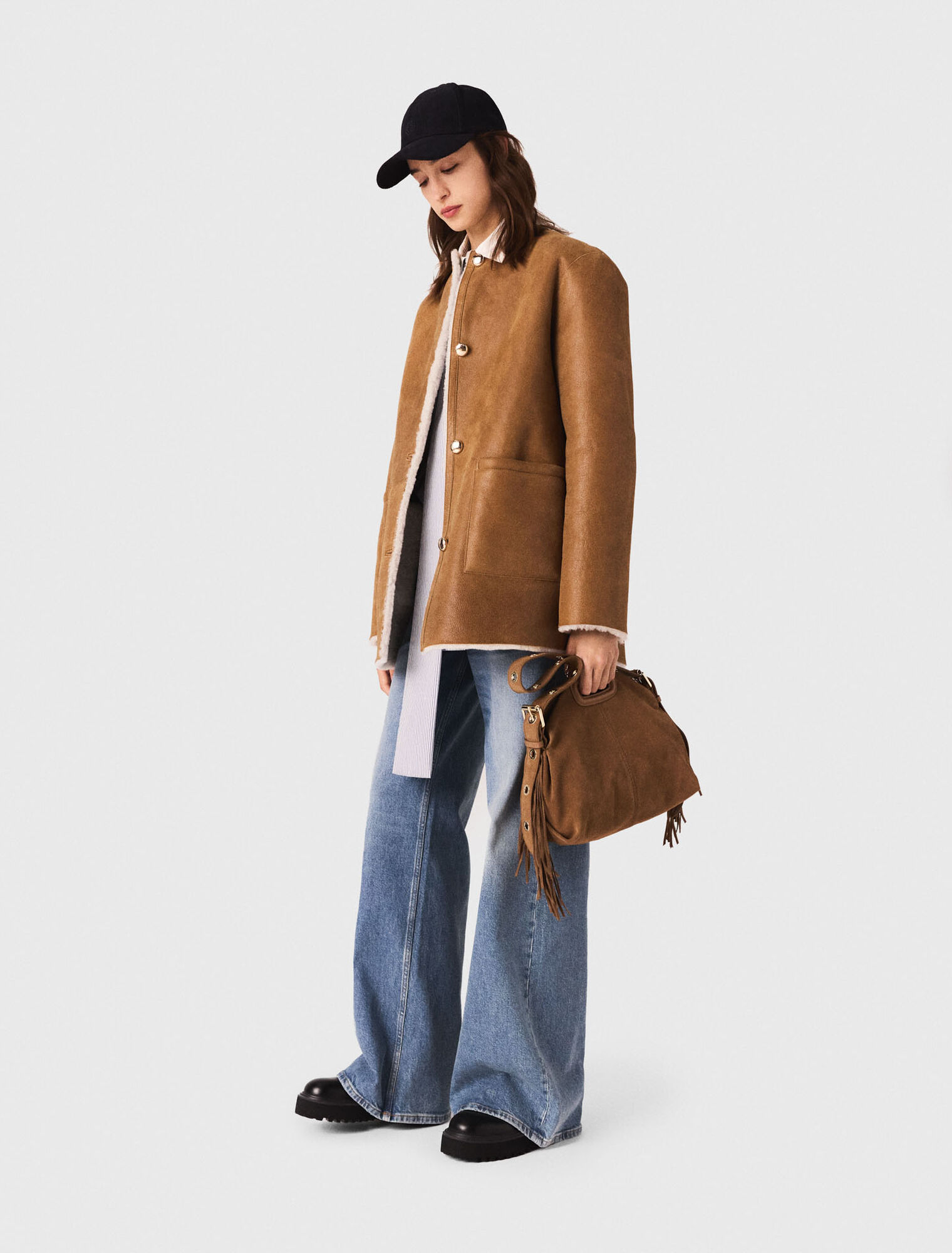 Cappotto reversibile in pelle