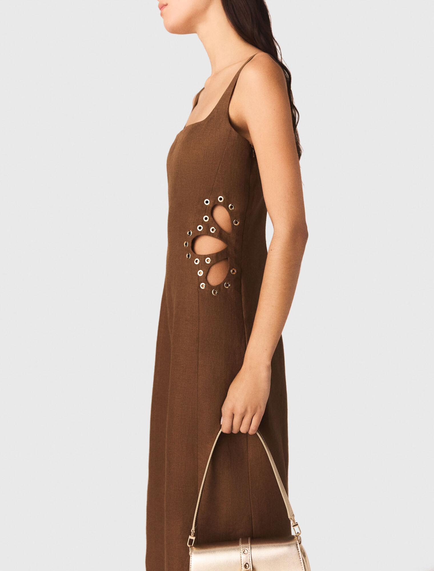 Abito lungo in misto lino