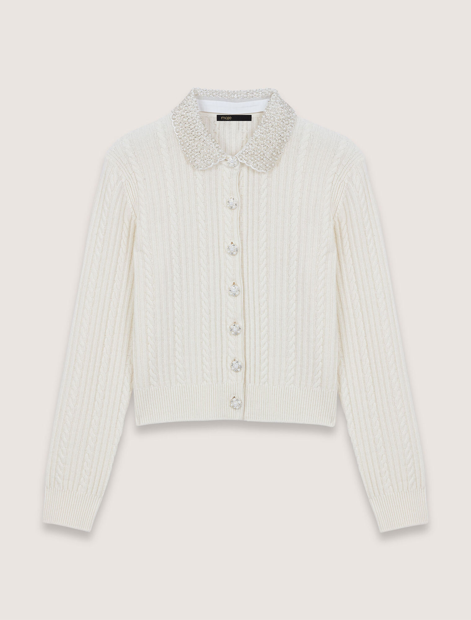 Cardigan con colletto rimovibile