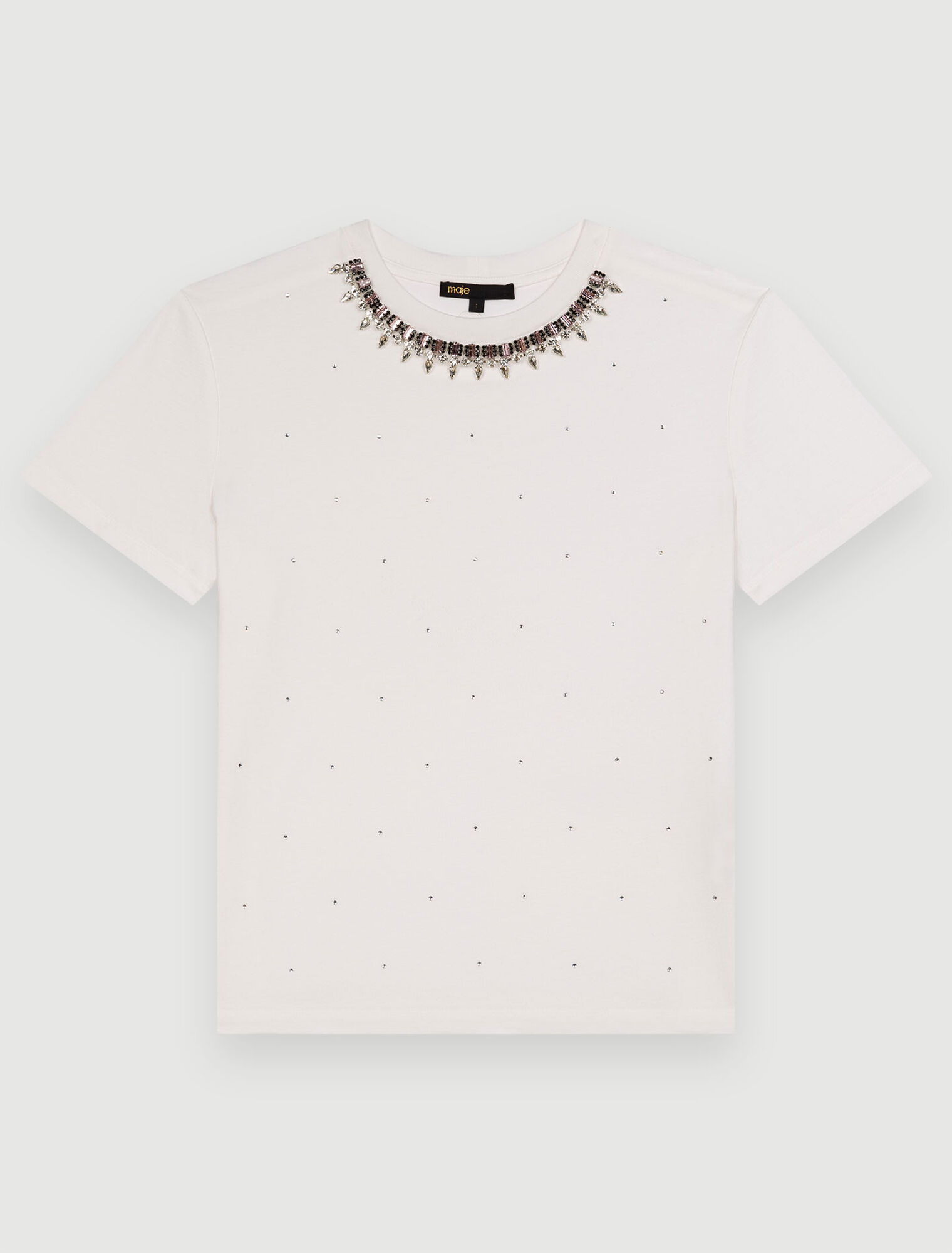 T-shirt in jersey con strass
