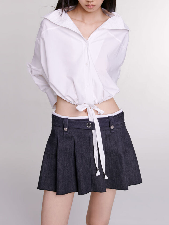 Minigonna nera effetto jeans