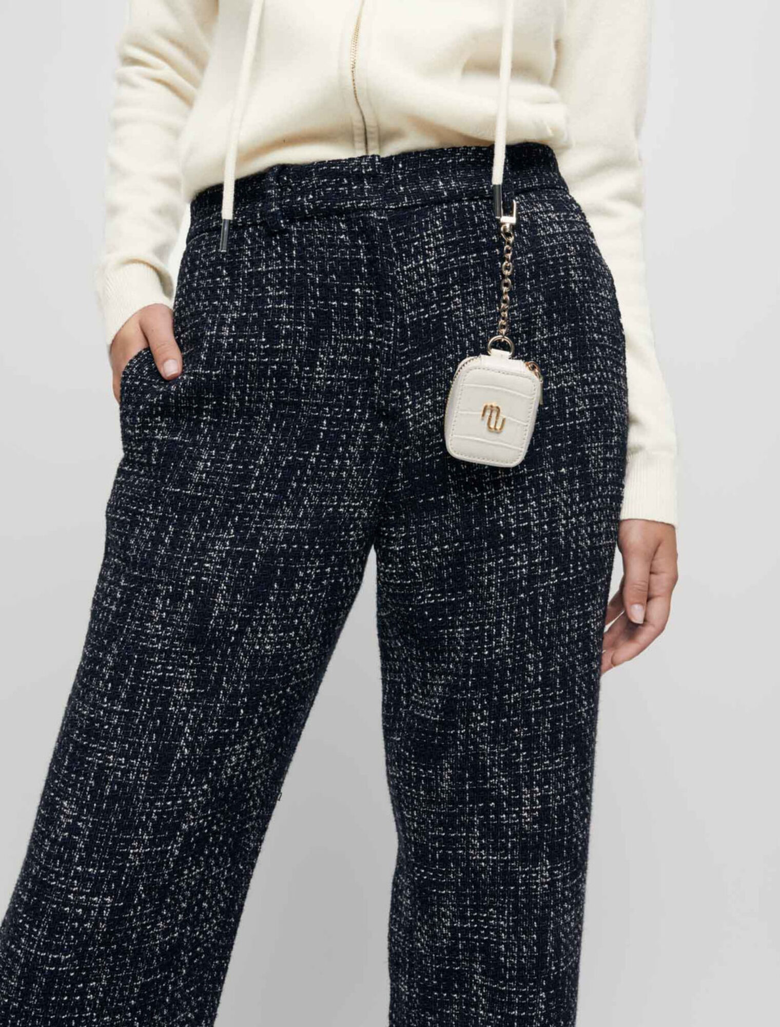 Pantaloni larghi stile tweed