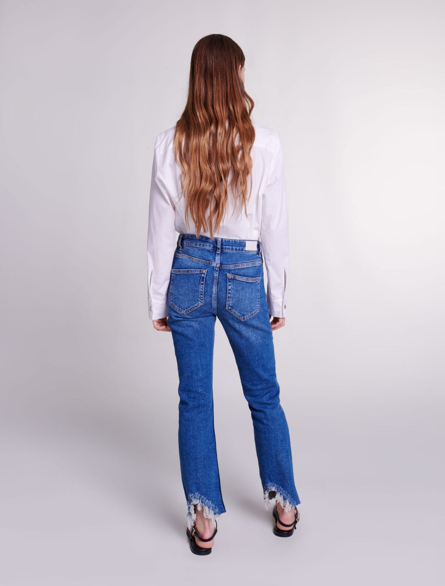 Jeans skinny strappati