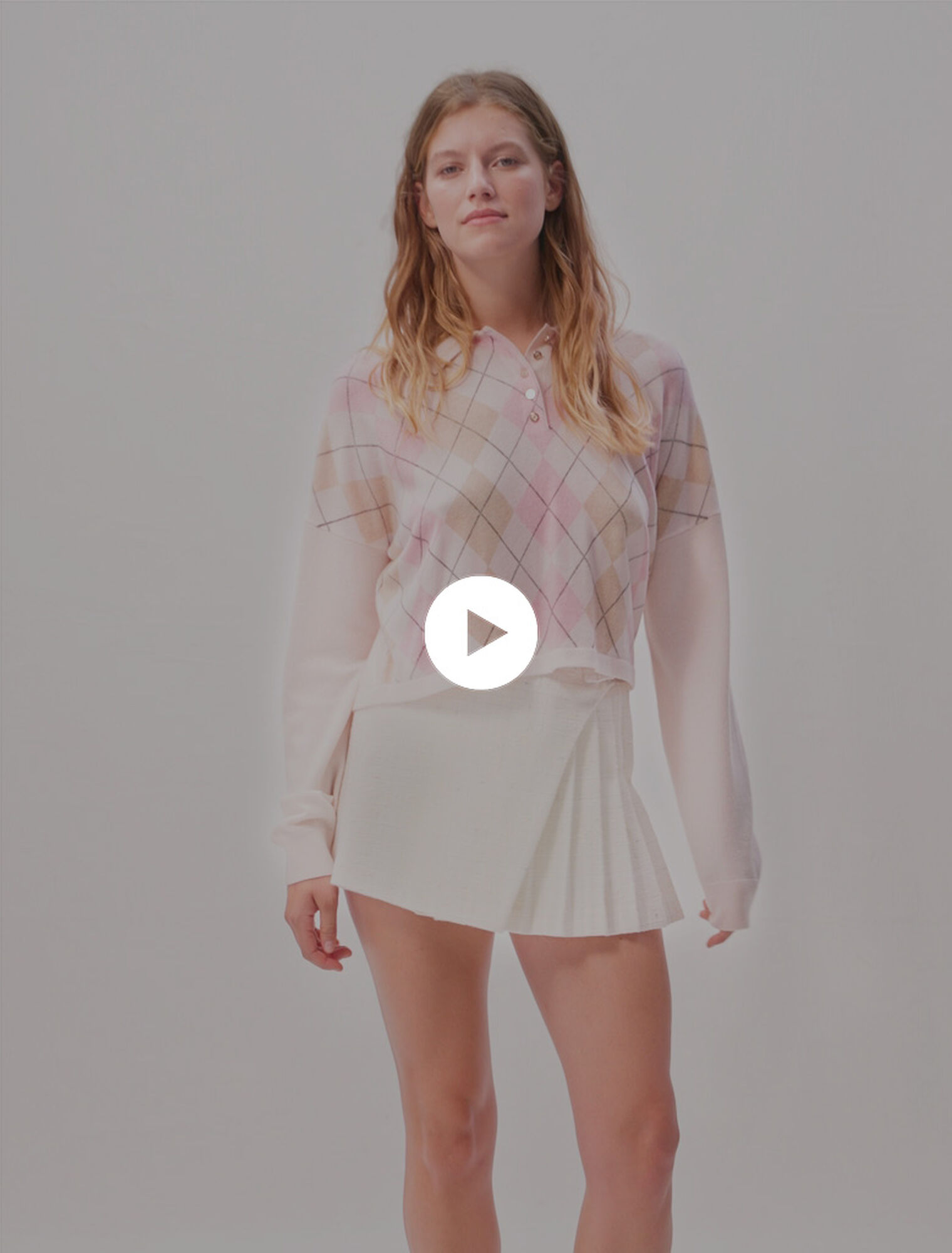 Maglione corto in lana mélange