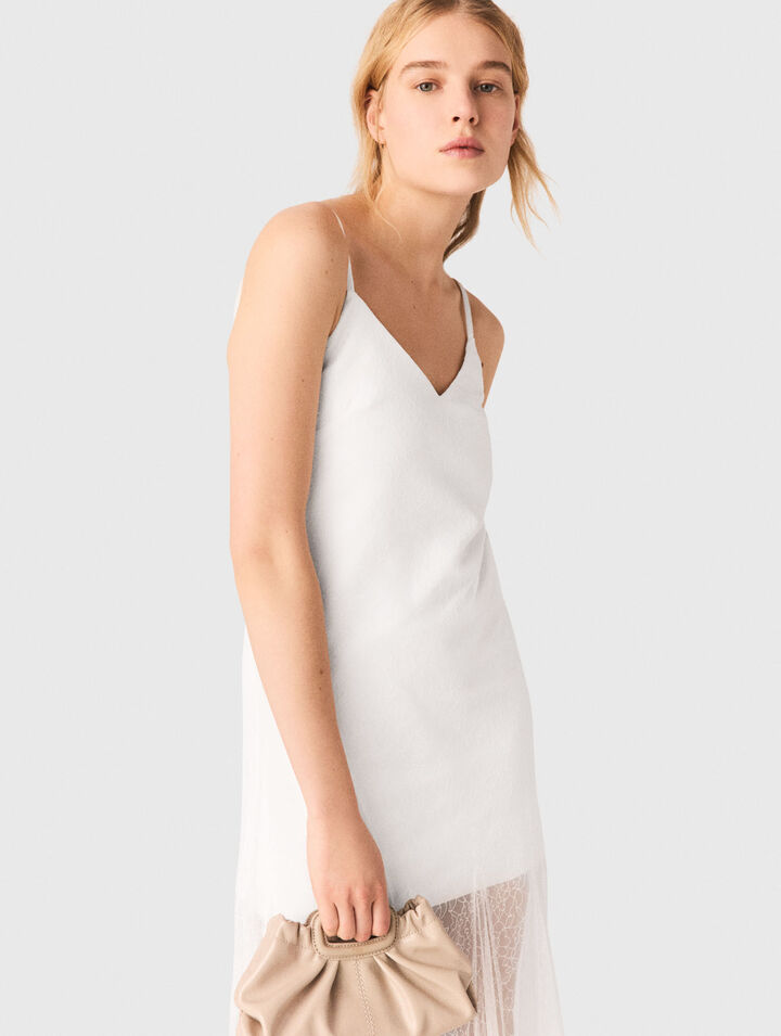 Abito in taffet&agrave; e pizzo