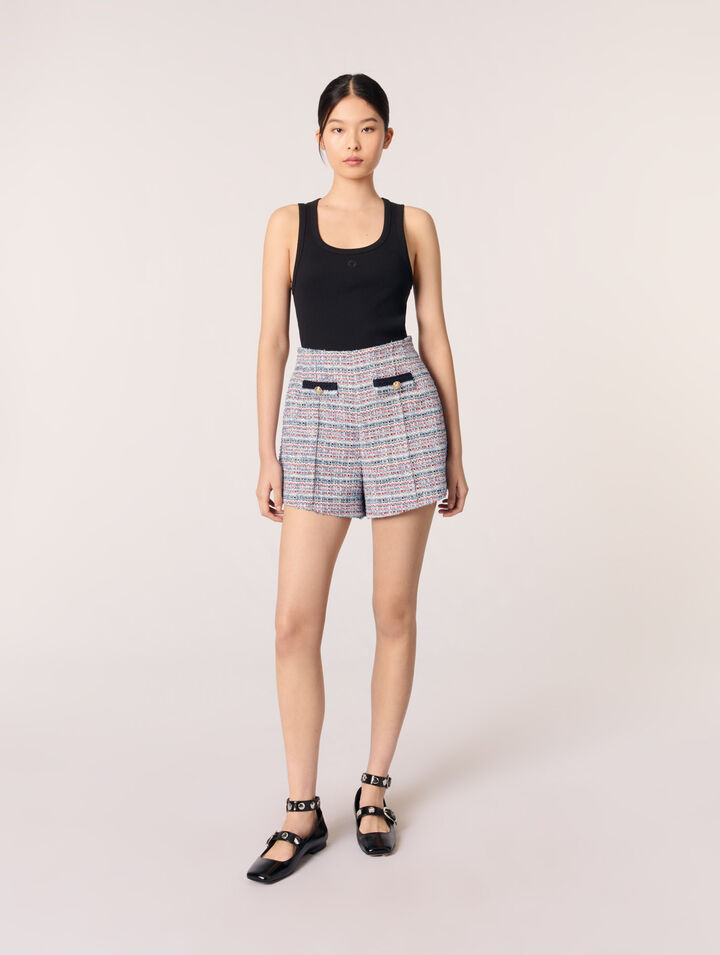 Shorts tweed passamani a contrasto