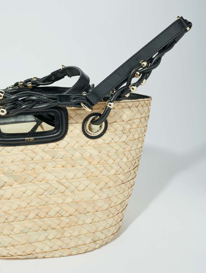 Borsa a cestino in rafia
