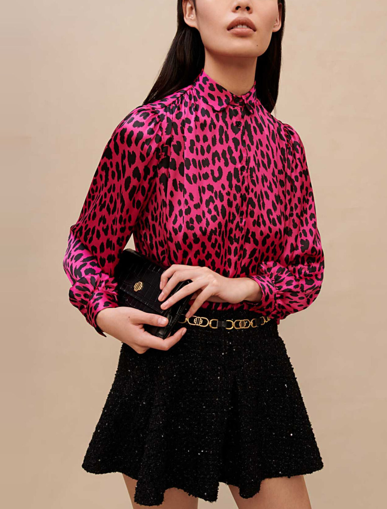 Camicia con stampa leopardo