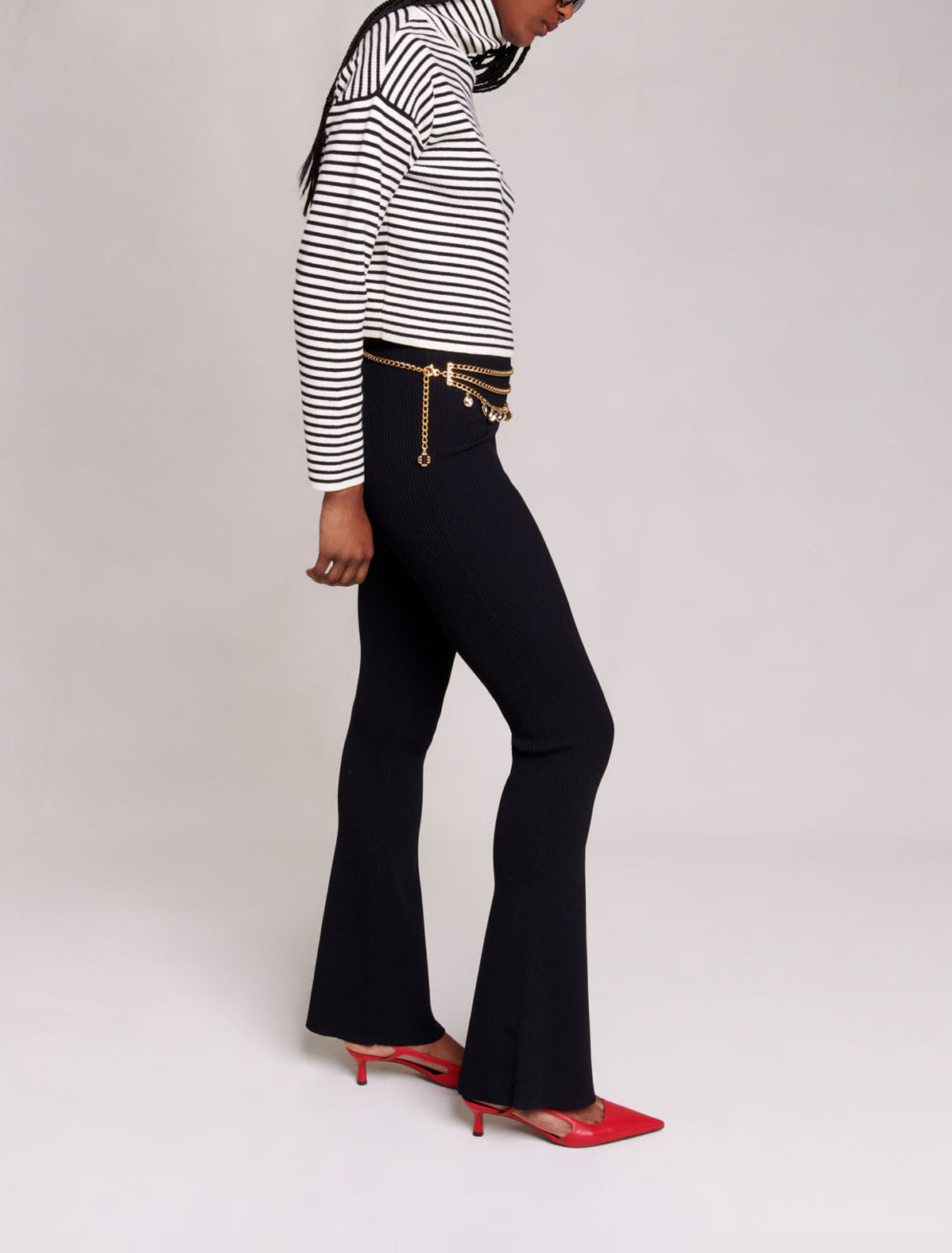 Pantaloni in maglia a costine