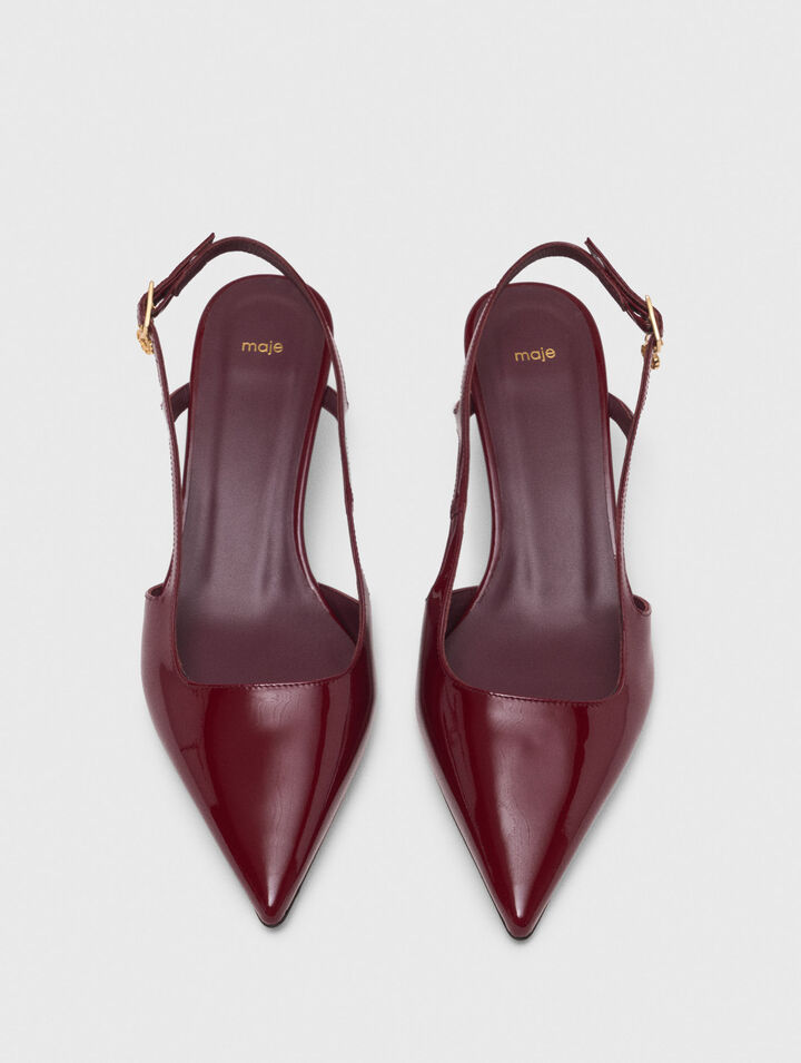 Décolleté slingback pelle vernice