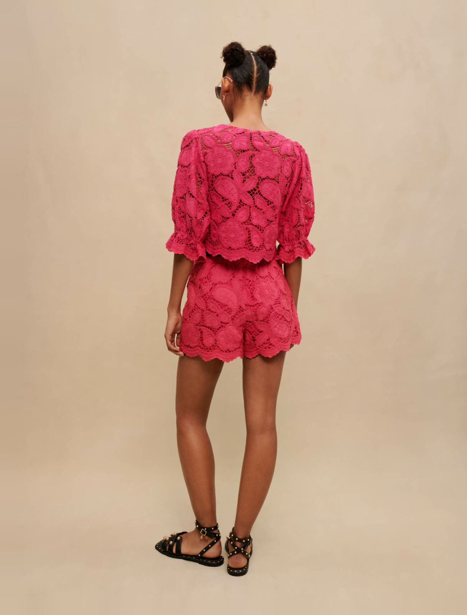 Camicia cropped traforata