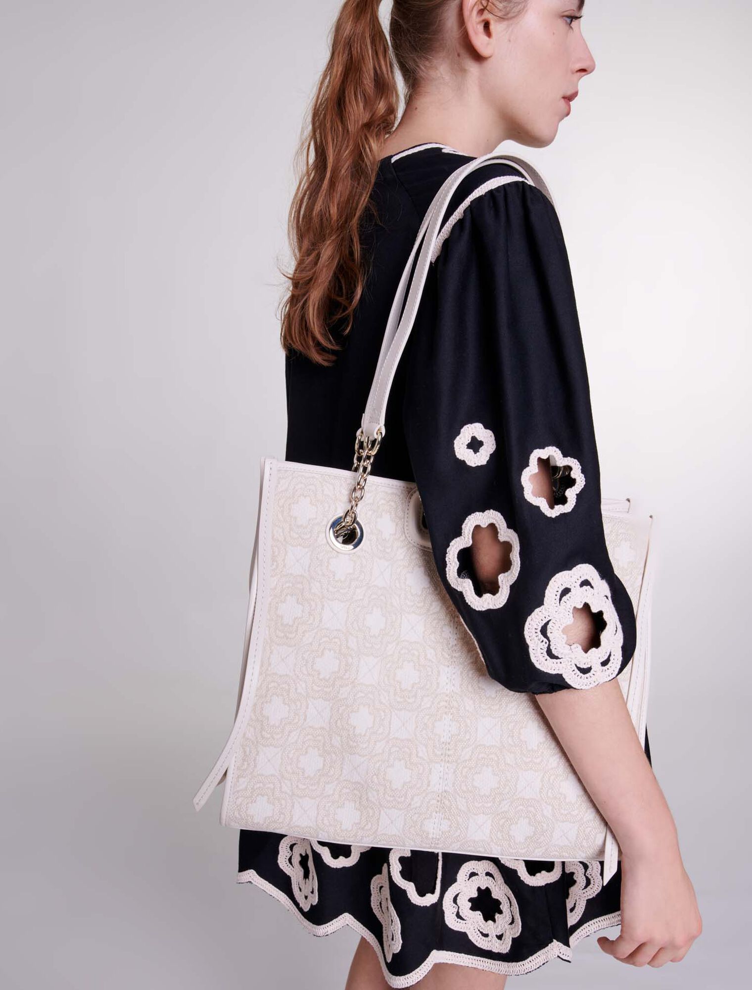 Tote bag in tela con stampa clover