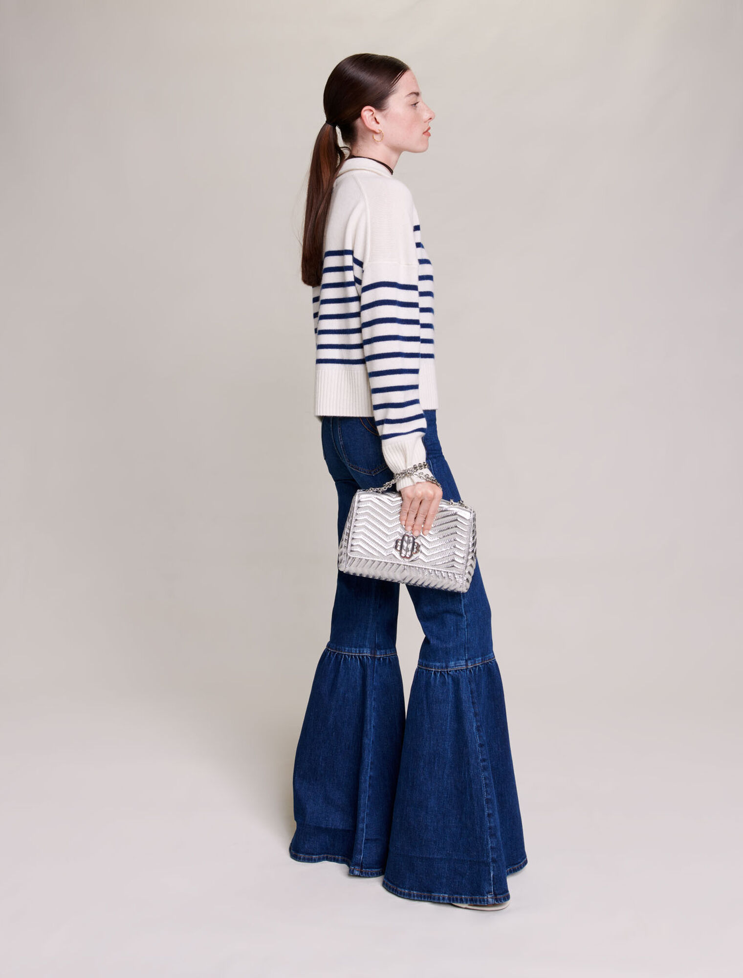 Maglione a righe in cachemire
