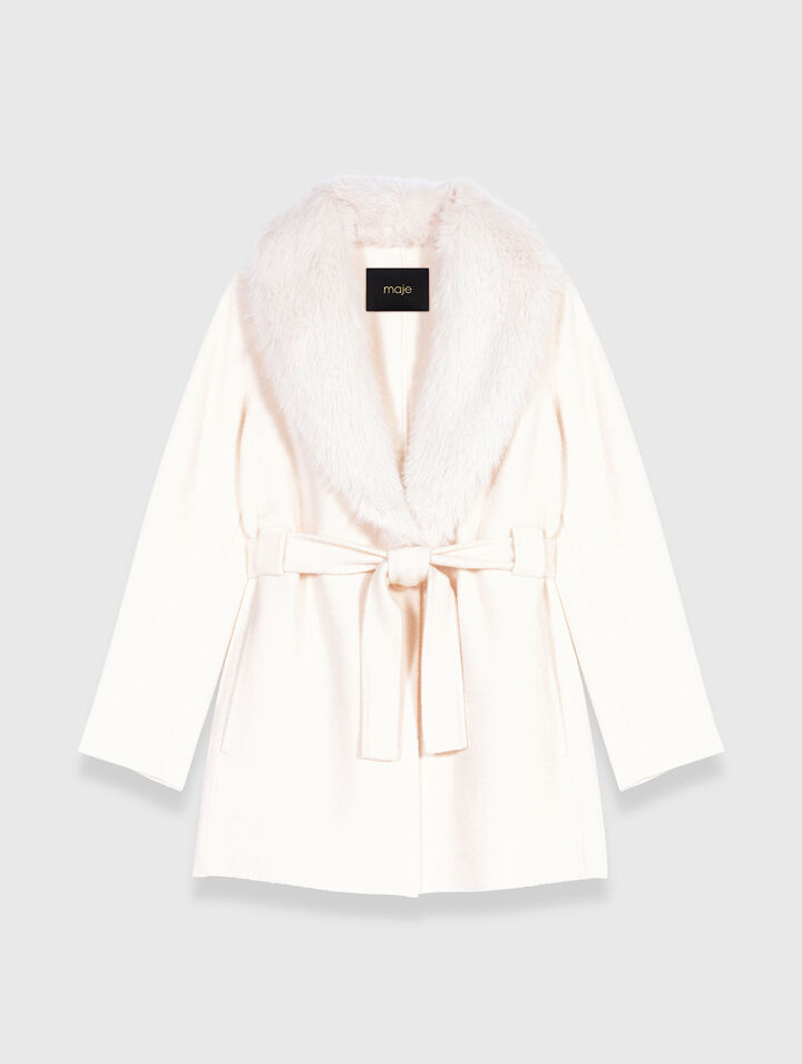 Cappotto lungo in ecopelliccia