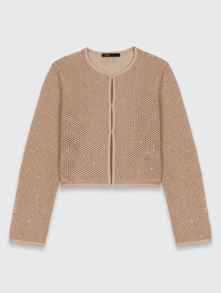 Cardigan in maglia glitterata