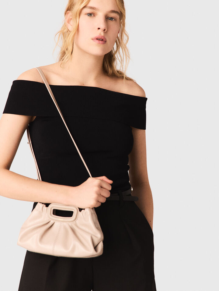 Top scollo bardot in maglia a coste