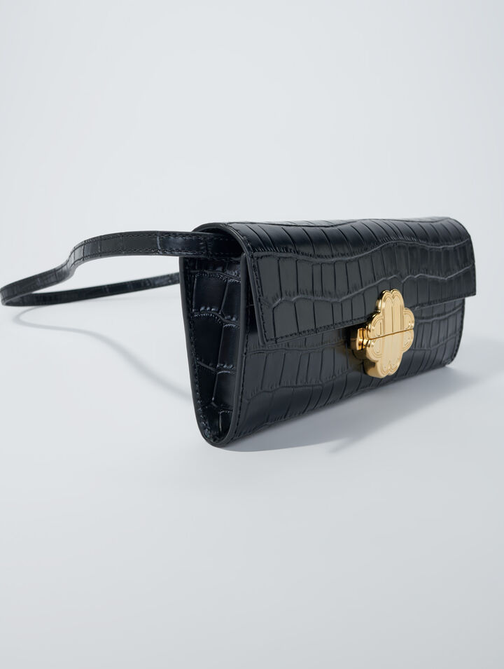 Borsa in pelle goffrata coccodrillo
