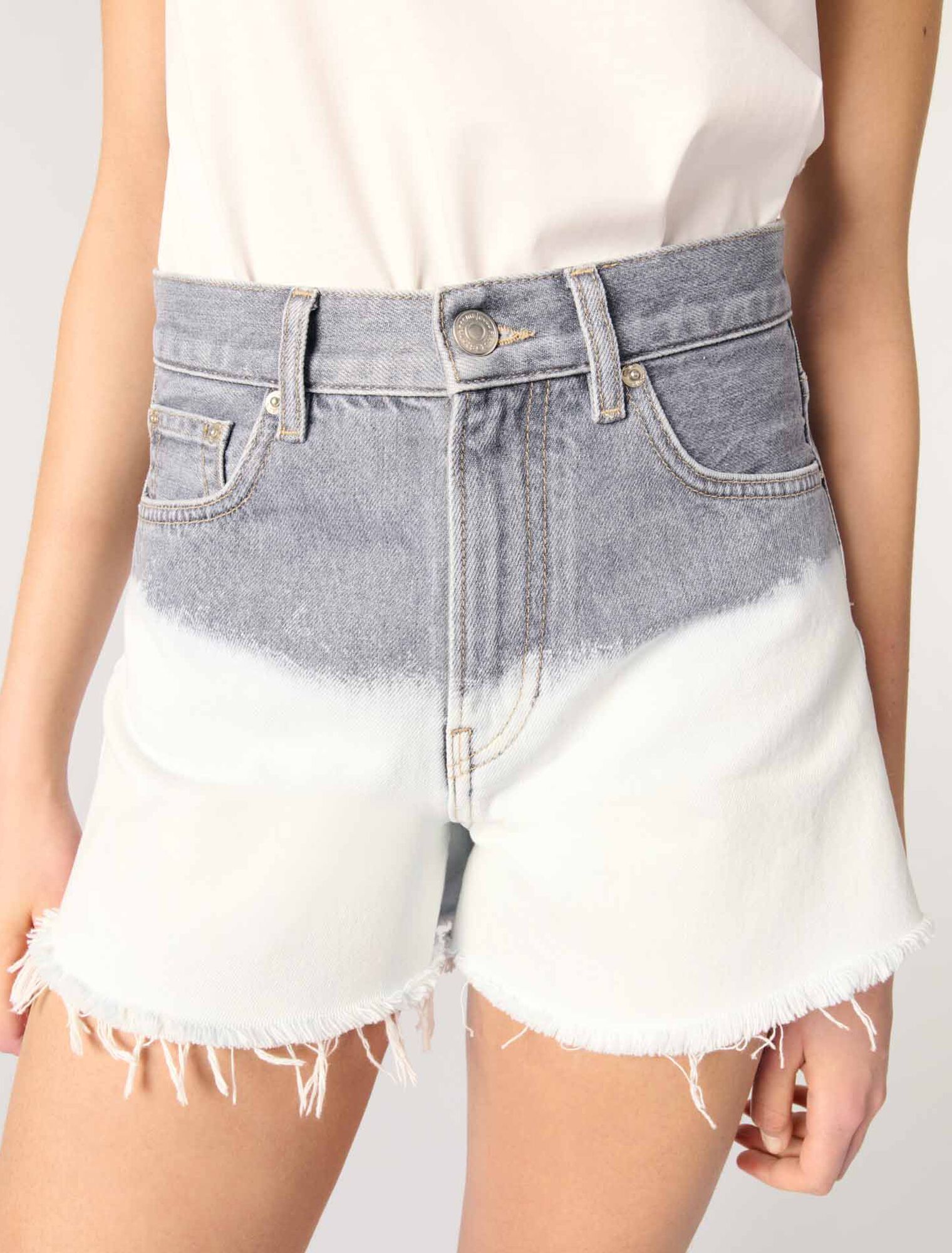 Shorts in denim tie & dye