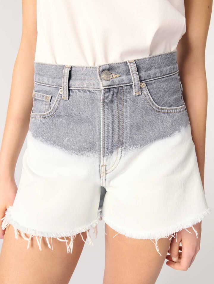 Shorts in denim tie & dye