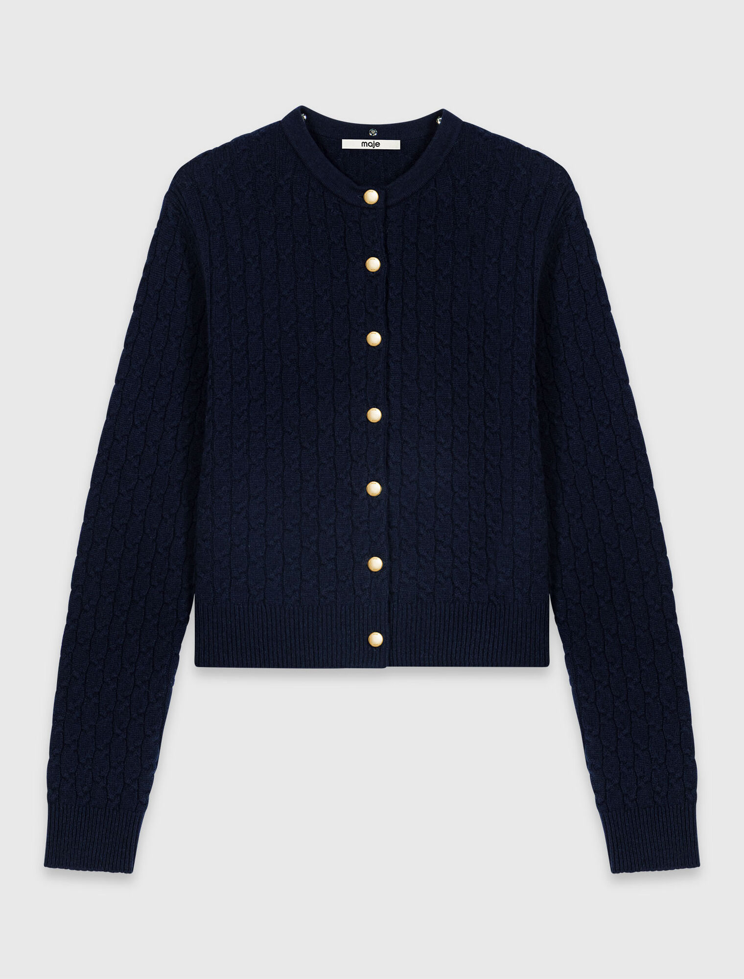Cardigan con colletto in popeline