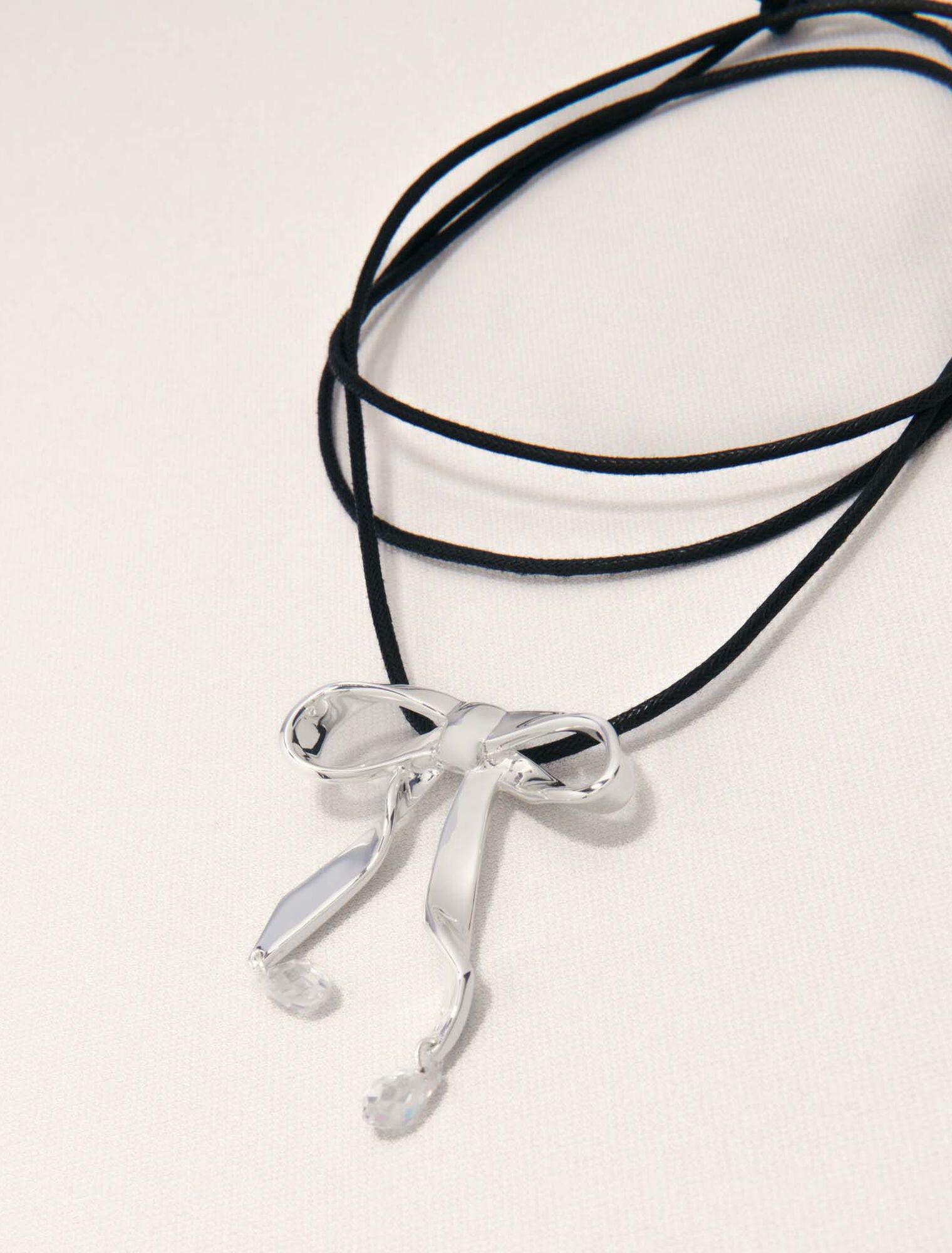 Collana fiocco argentato da legare