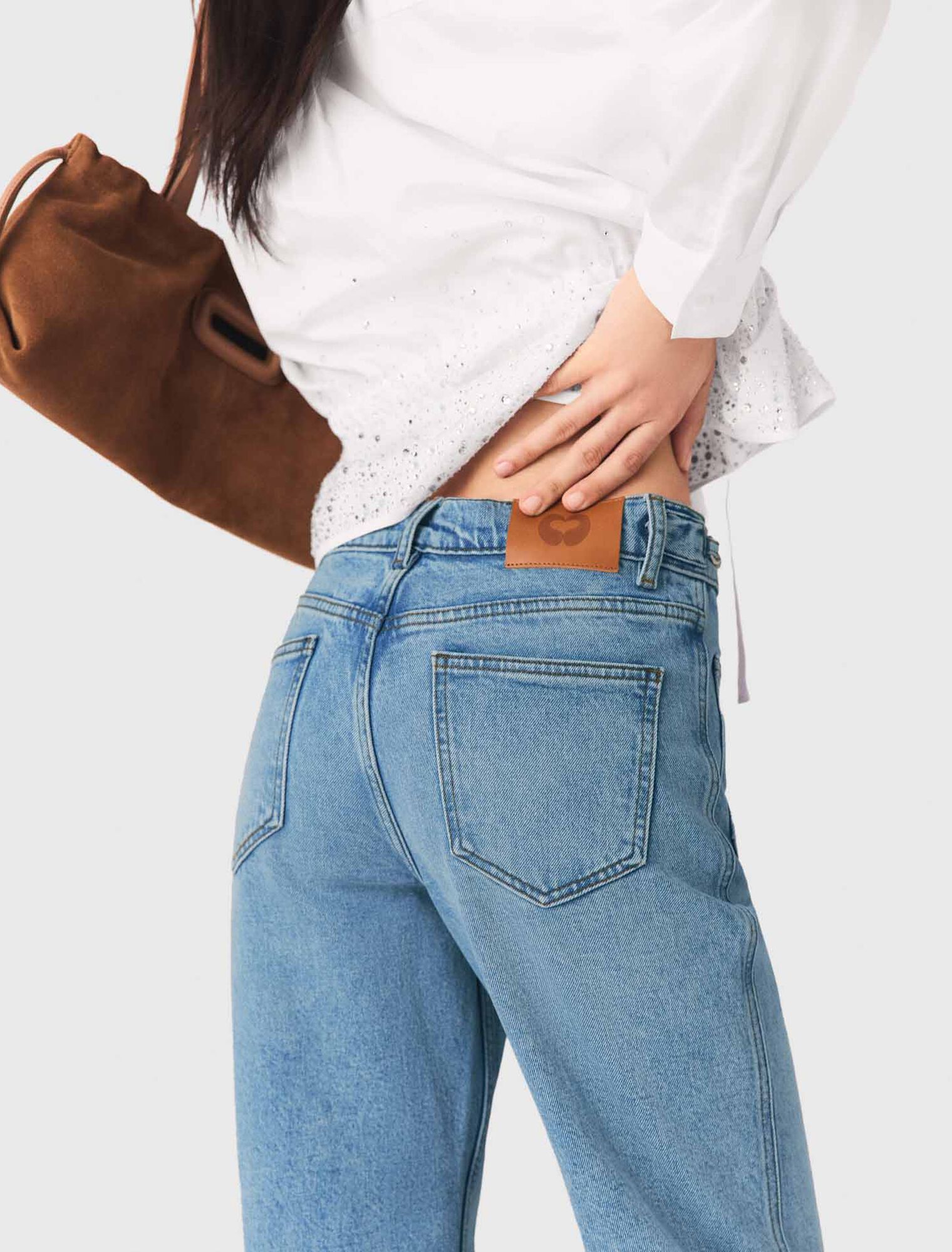 Jeans dritti con catene