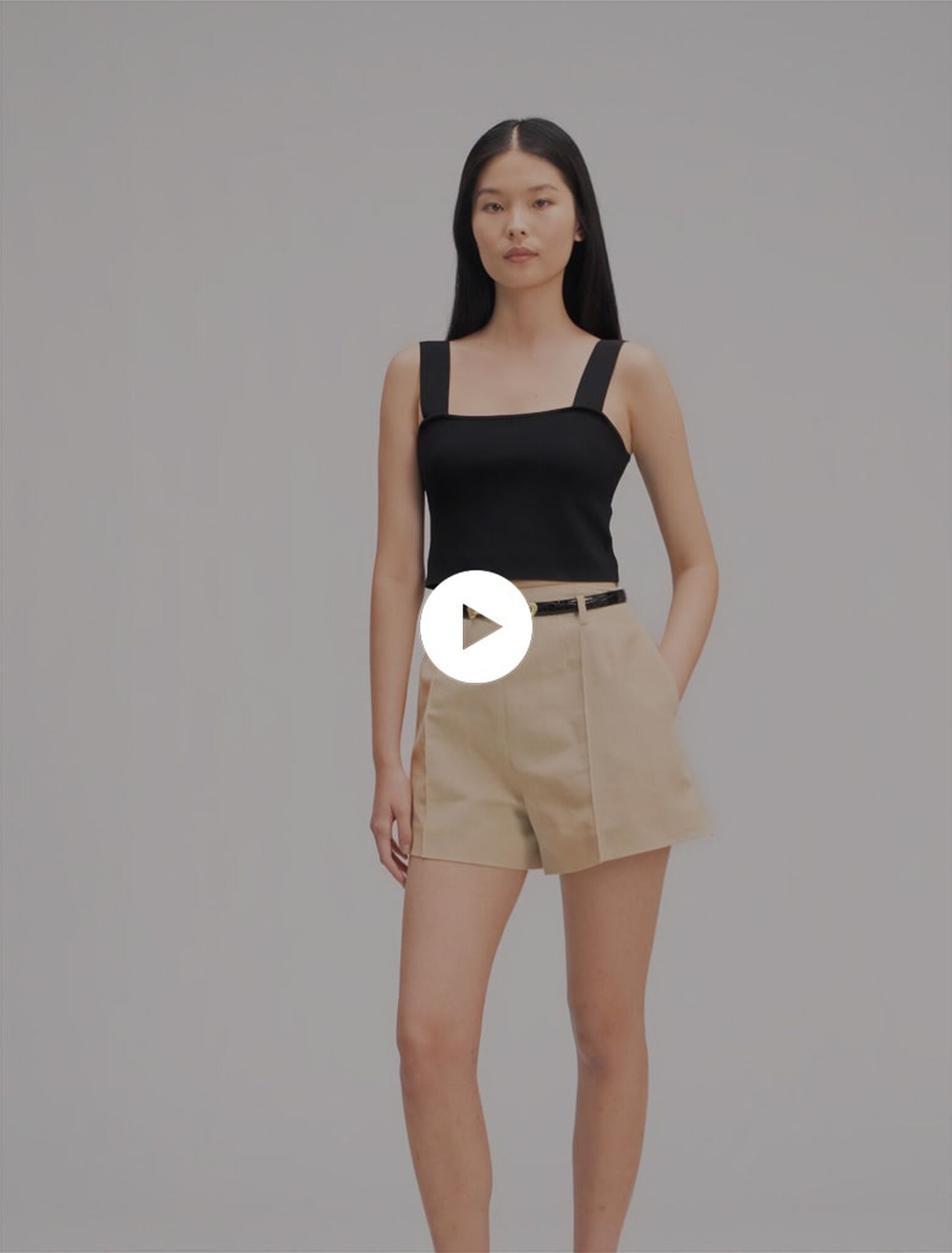 Top crop in maglia con spalline