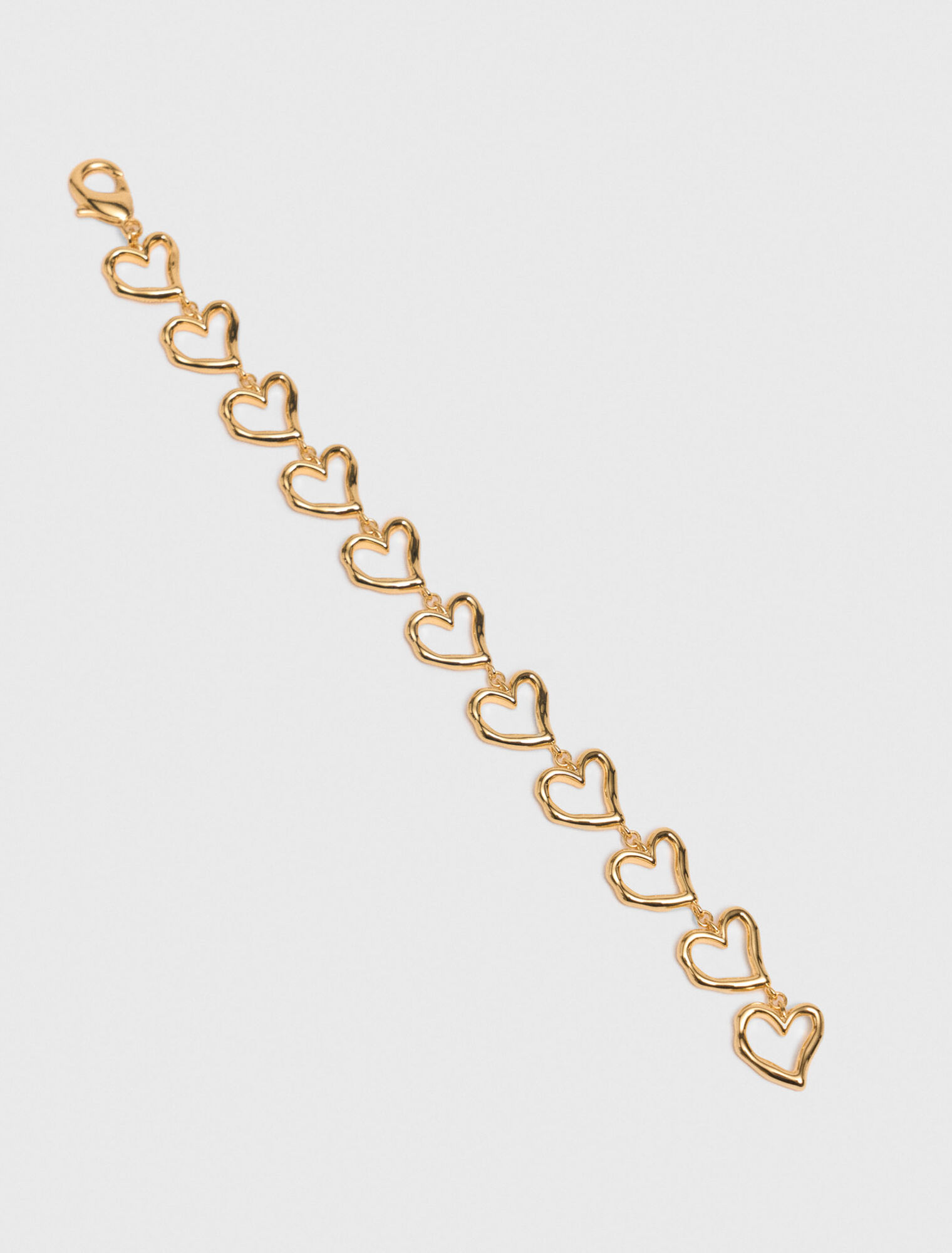 Bracciale cuore in ottone dorato