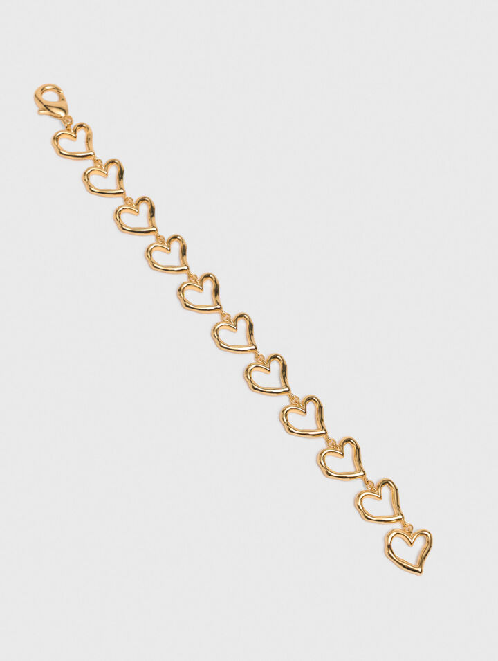 Bracciale cuore in ottone dorato