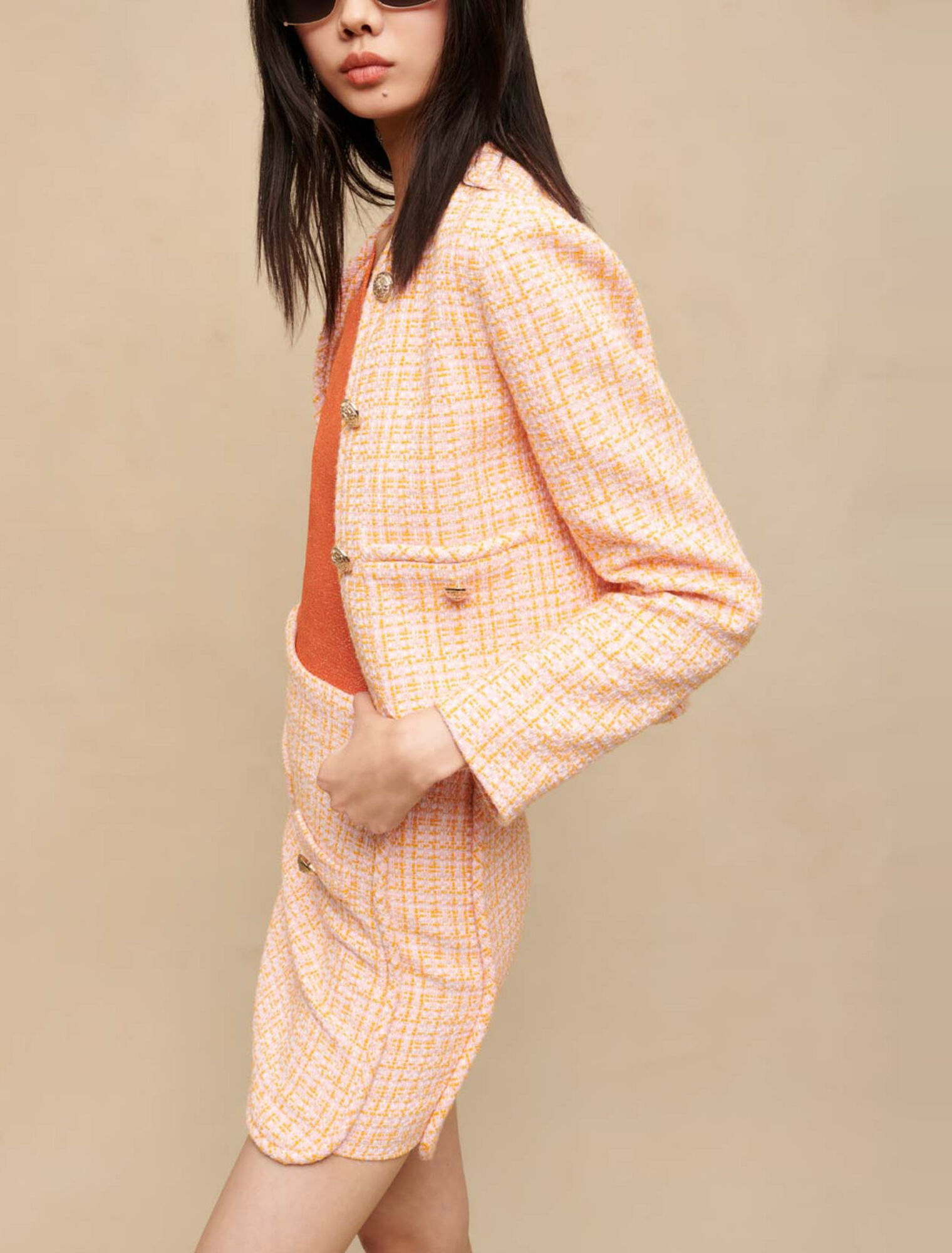 Gonna corta in tweed