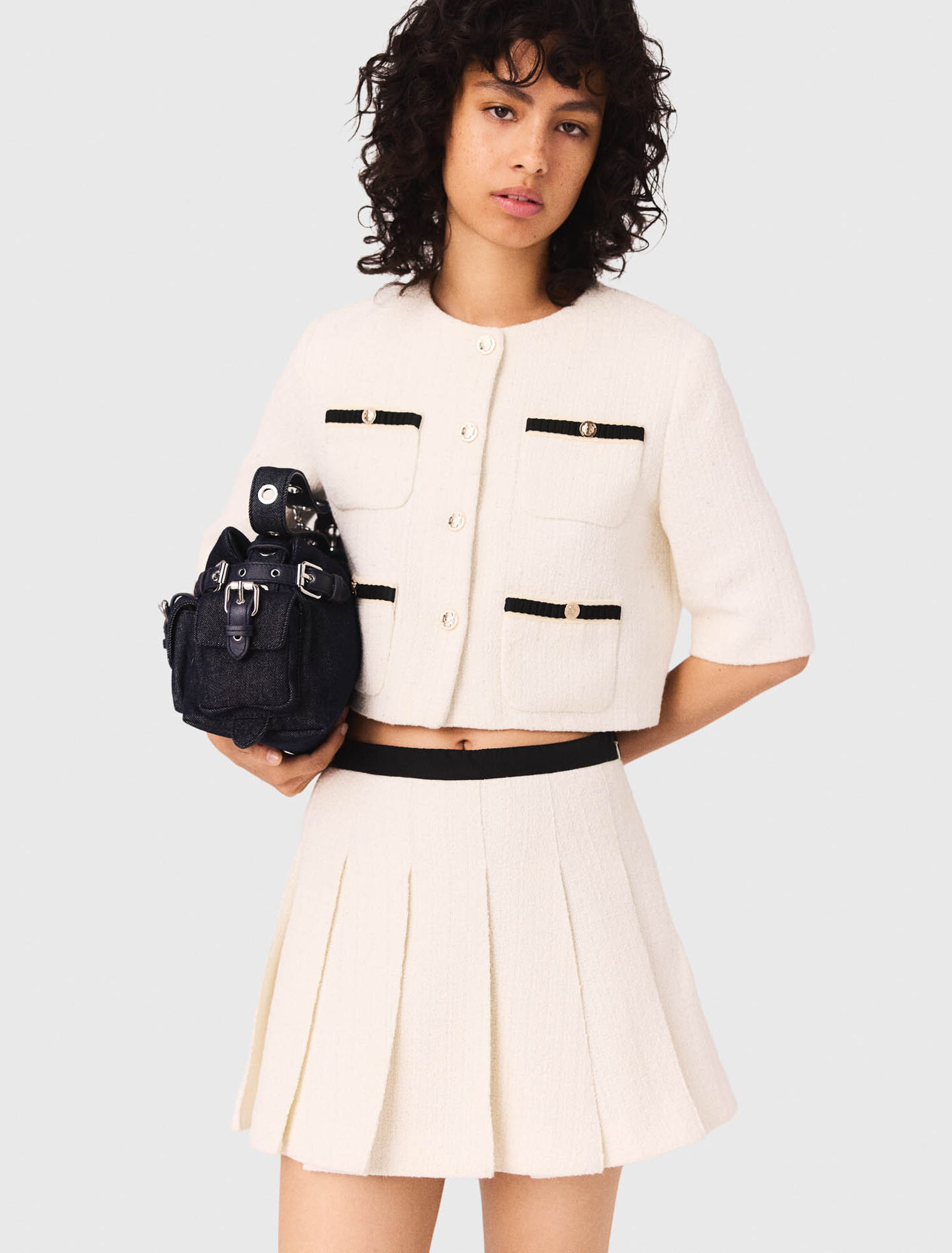 Shorts trompe l'œil in tweed