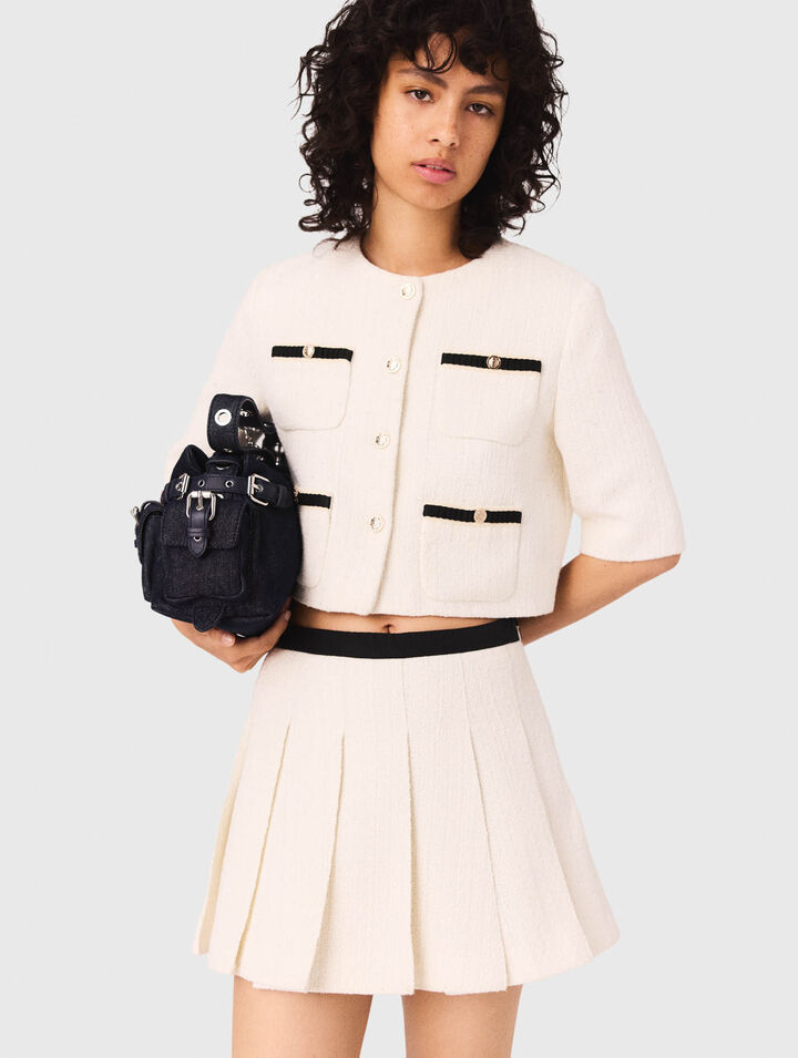 Shorts trompe l'œil in tweed