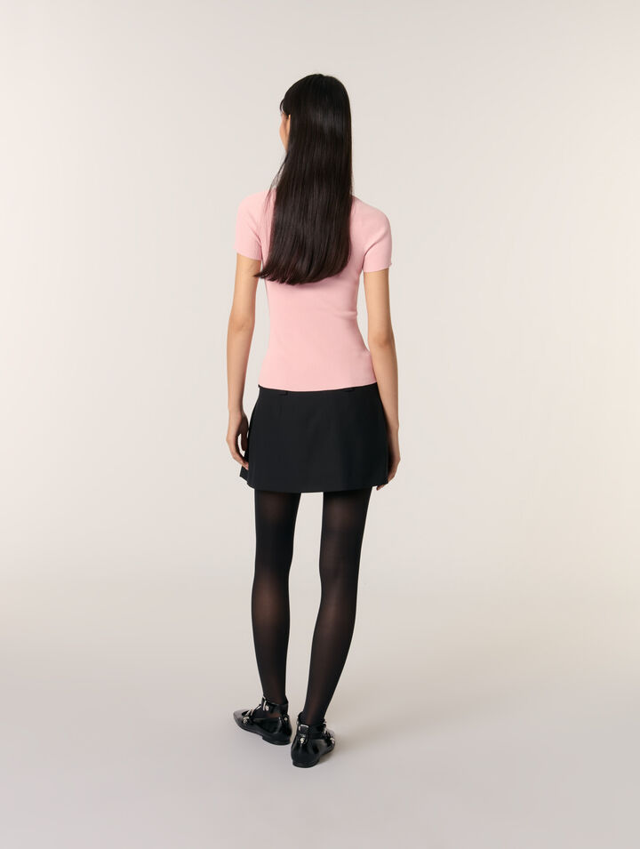 Top in maglia a coste