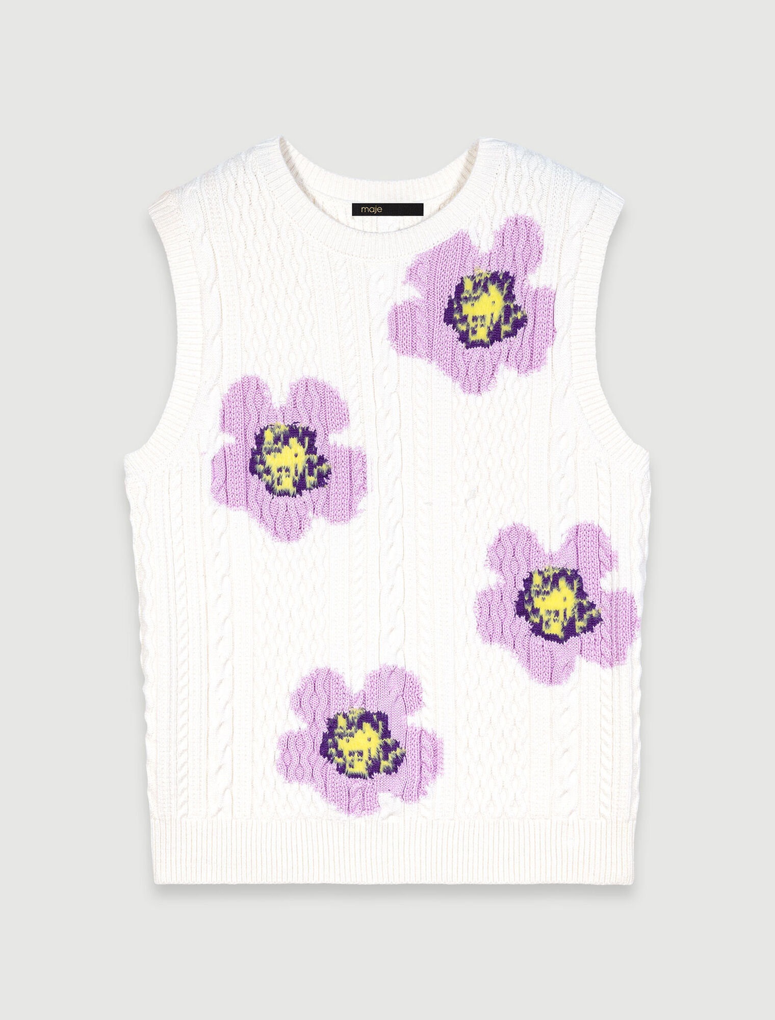 Maglia senza maniche con fiori
