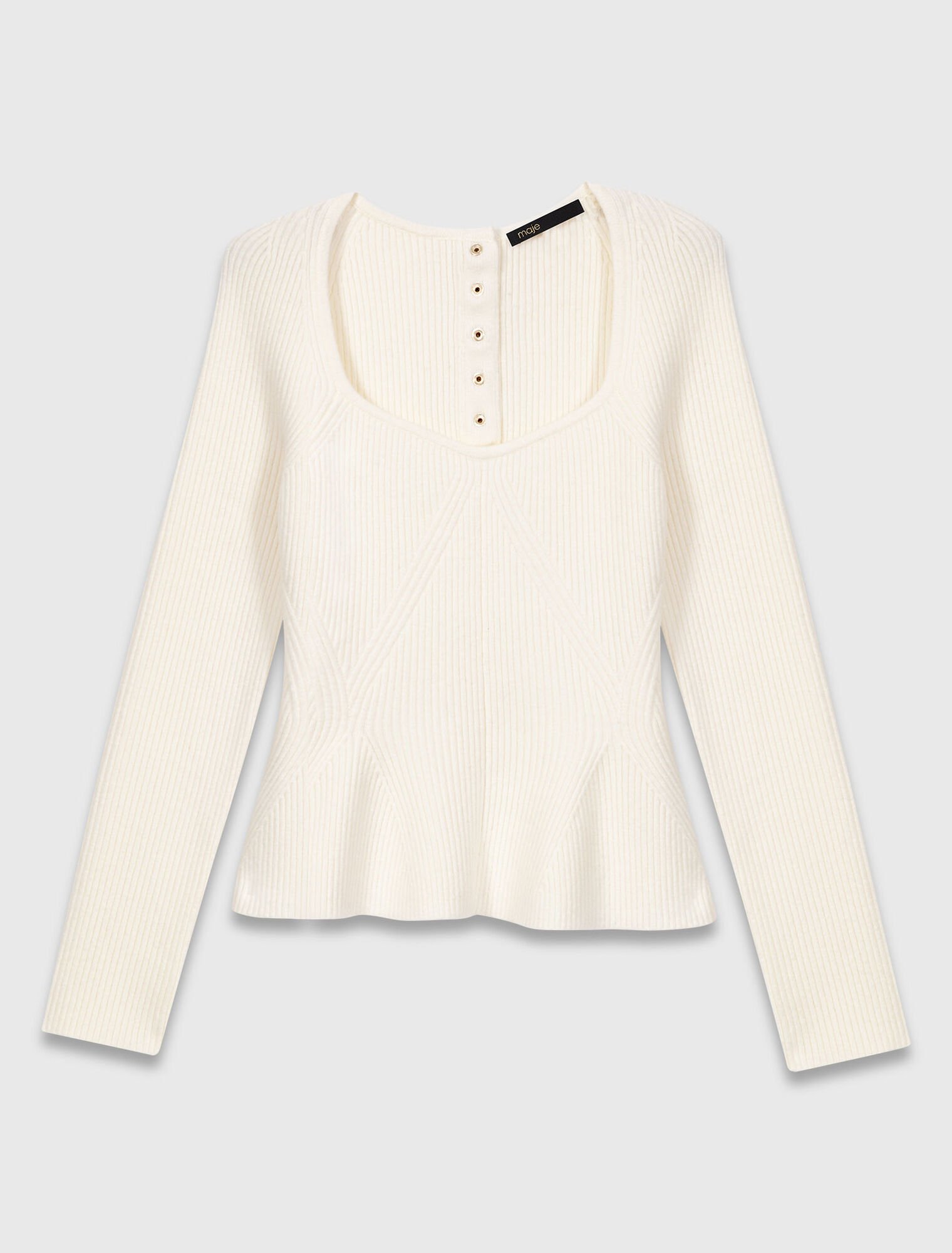 Pullover con vita peplum