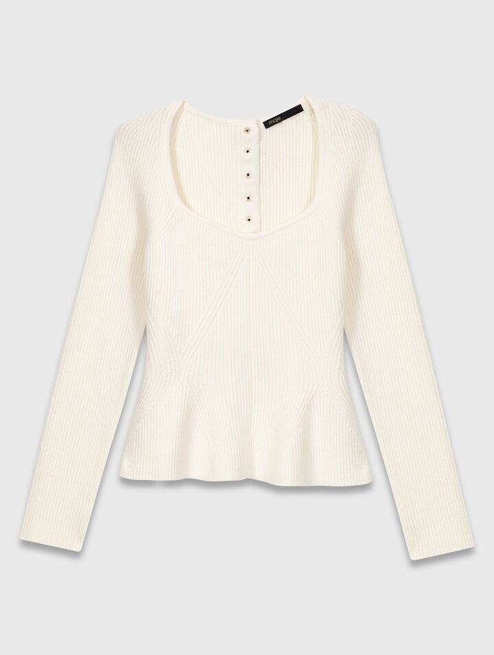 Pullover con vita peplum