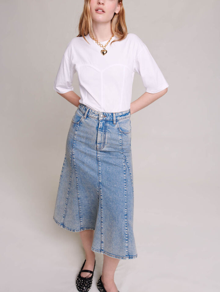 Gonna midi in denim
