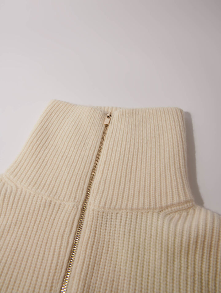 Collo con zip in lana e cashmere