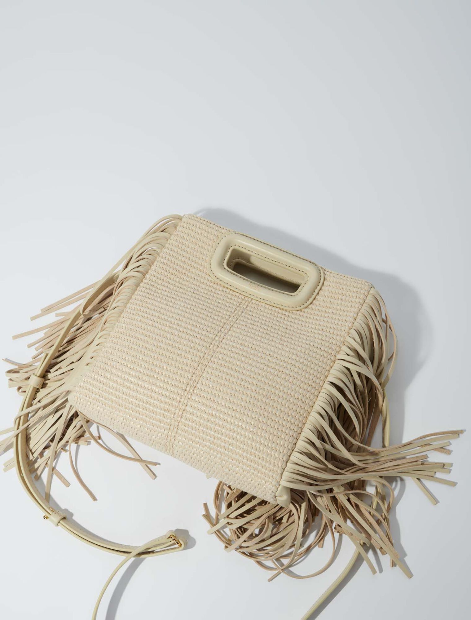 Borsa M in tessuto e rafia