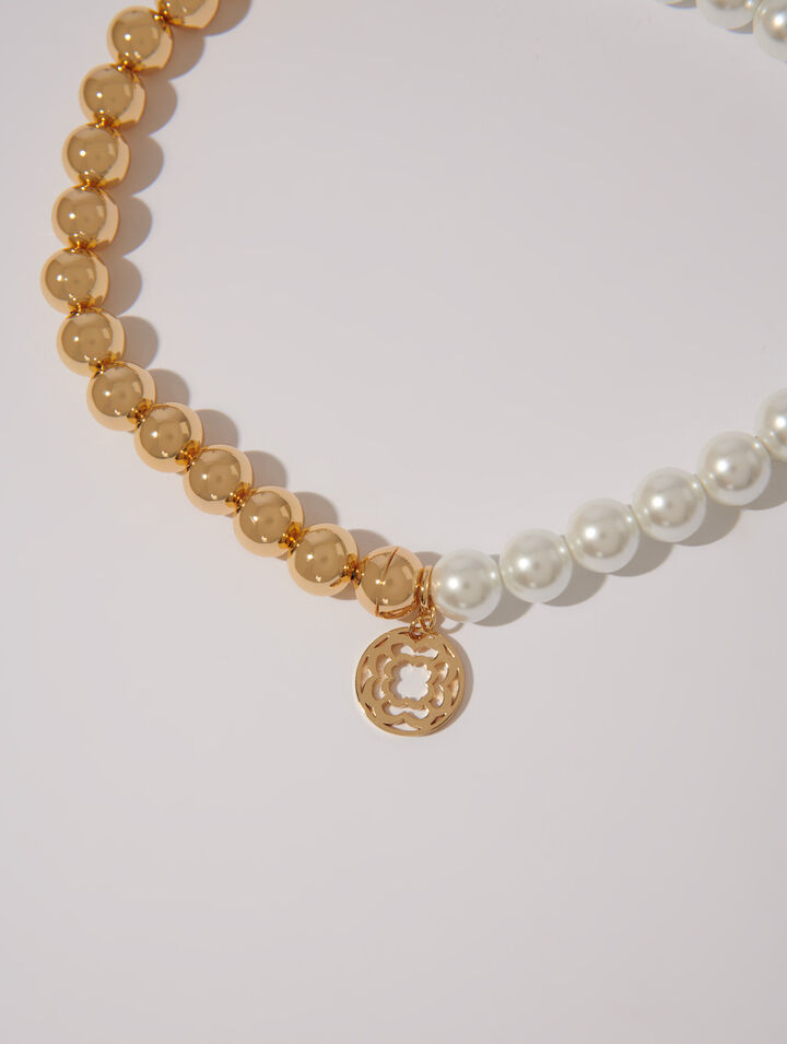 Collana girocollo con mix di perle
