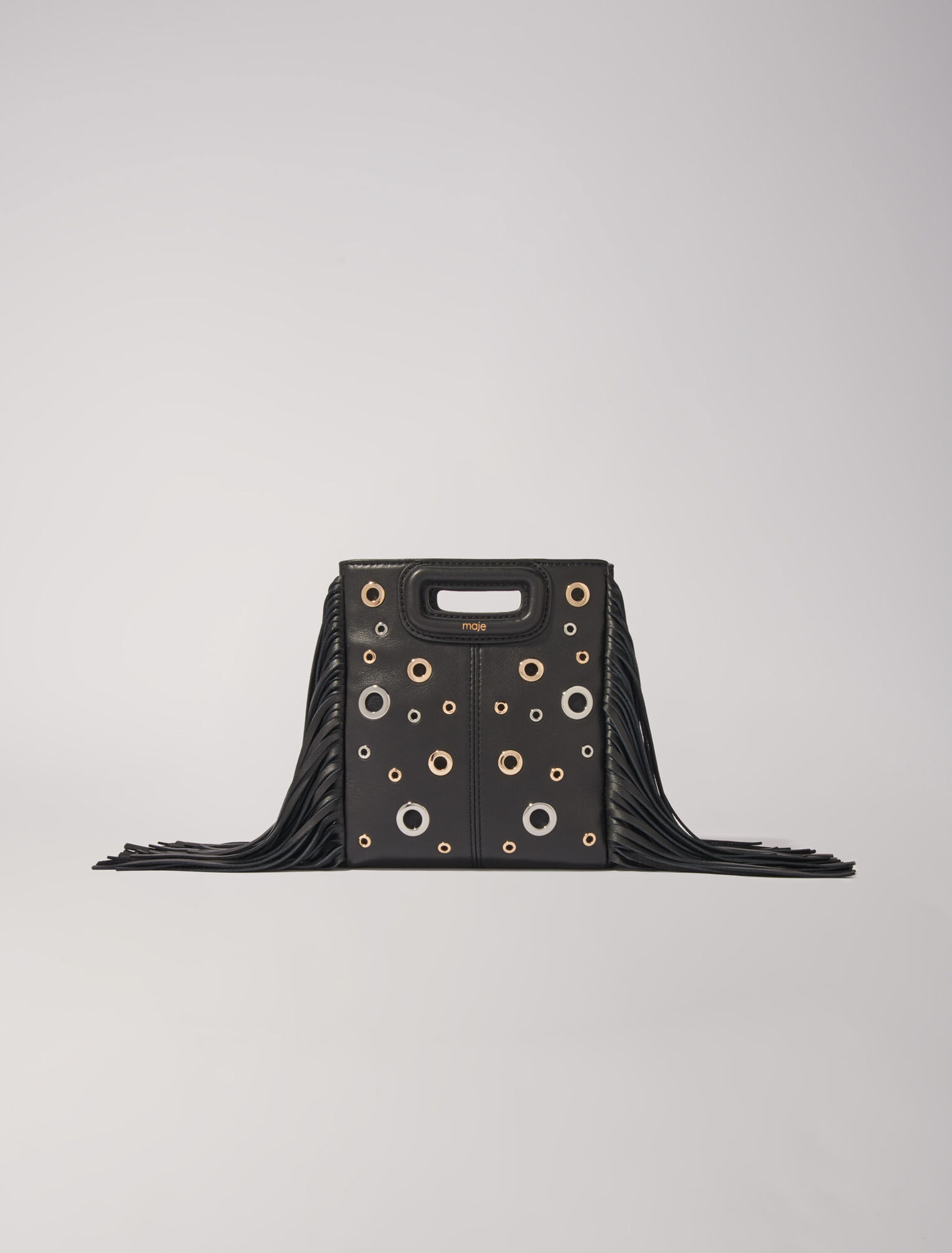 Borsa mini M in pelle e occhielli