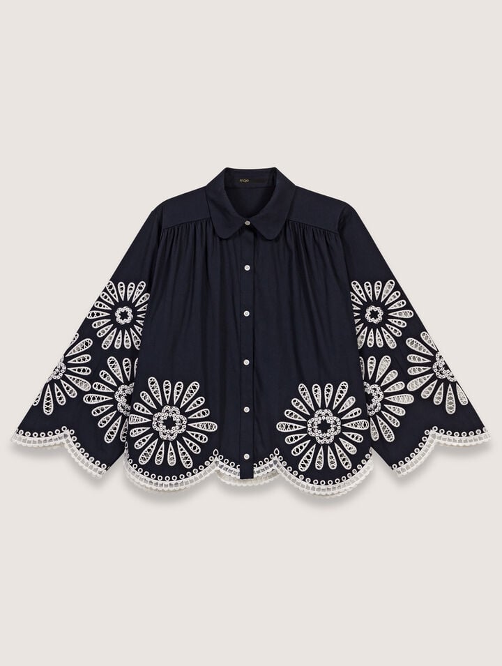 Camicia corta con dettagli crochet