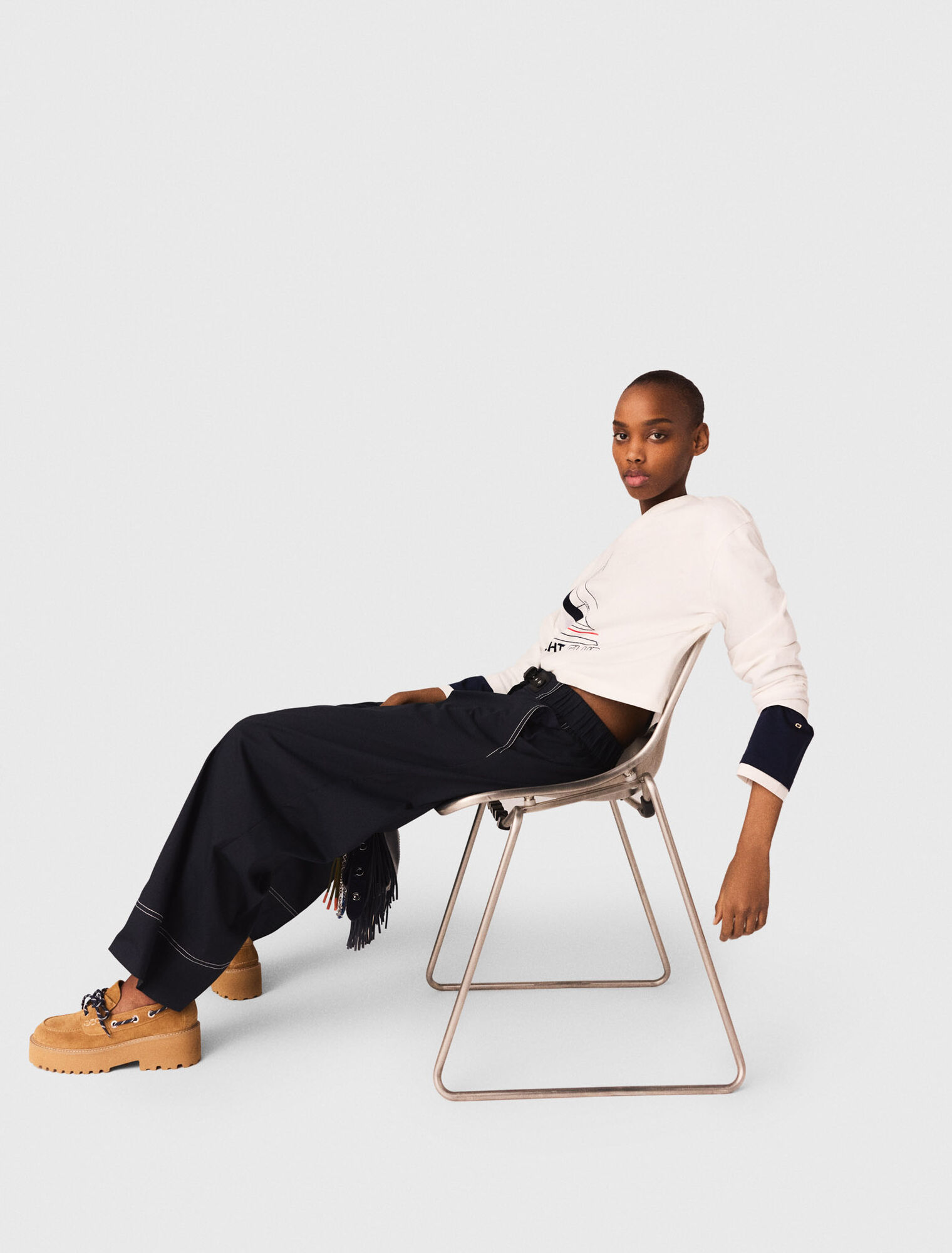 Pantaloni cotone e cintura in pelle